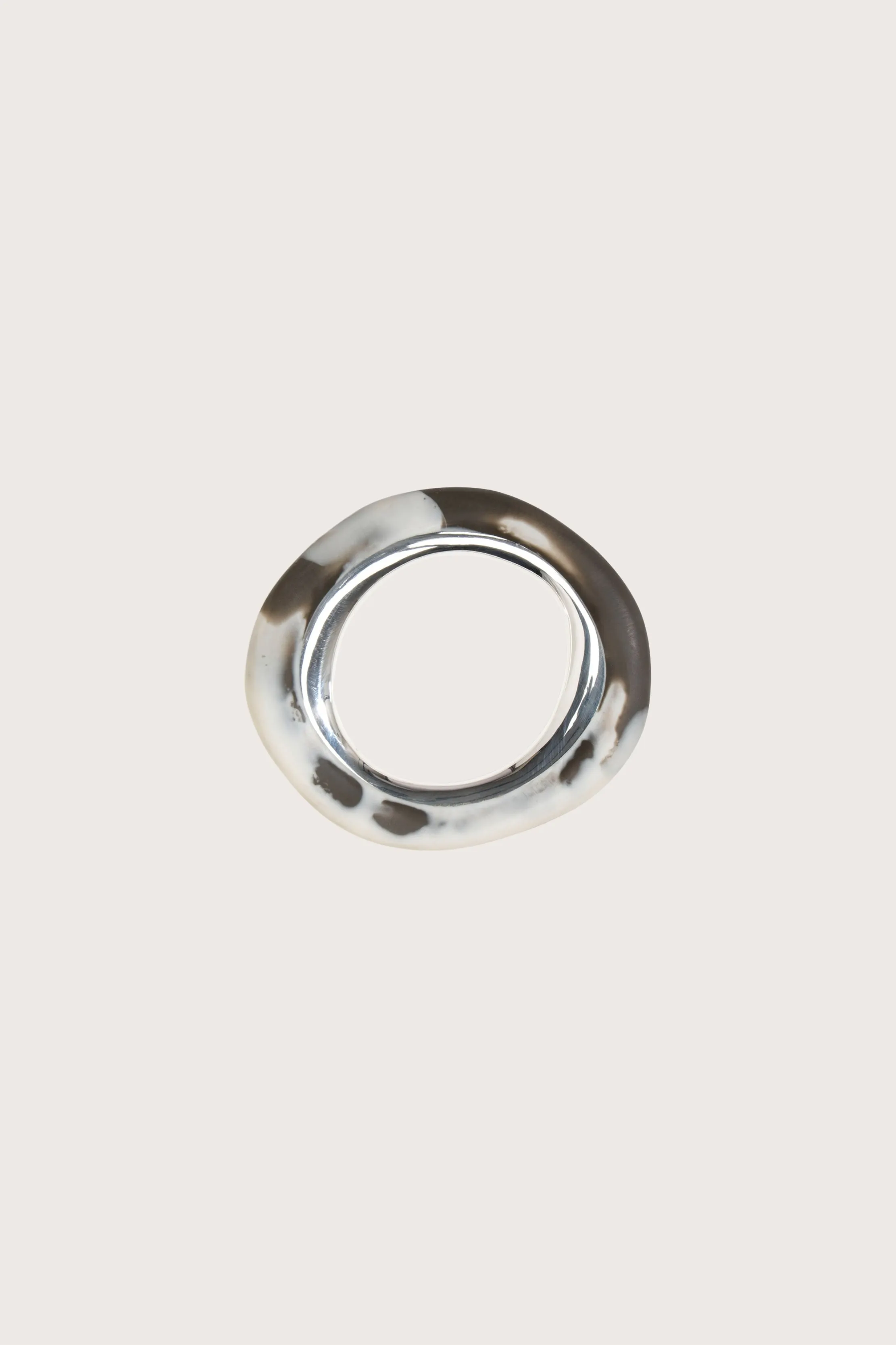 Dinosaur Designs Small Drift Duo Bangle in Granite / Silver sold by Merlette NYC product image thumbnail 2