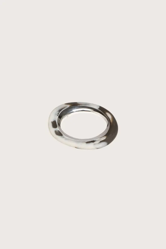 Dinosaur Designs Small Drift Duo Bangle in Granite / Silver made by Dinosaur Designs