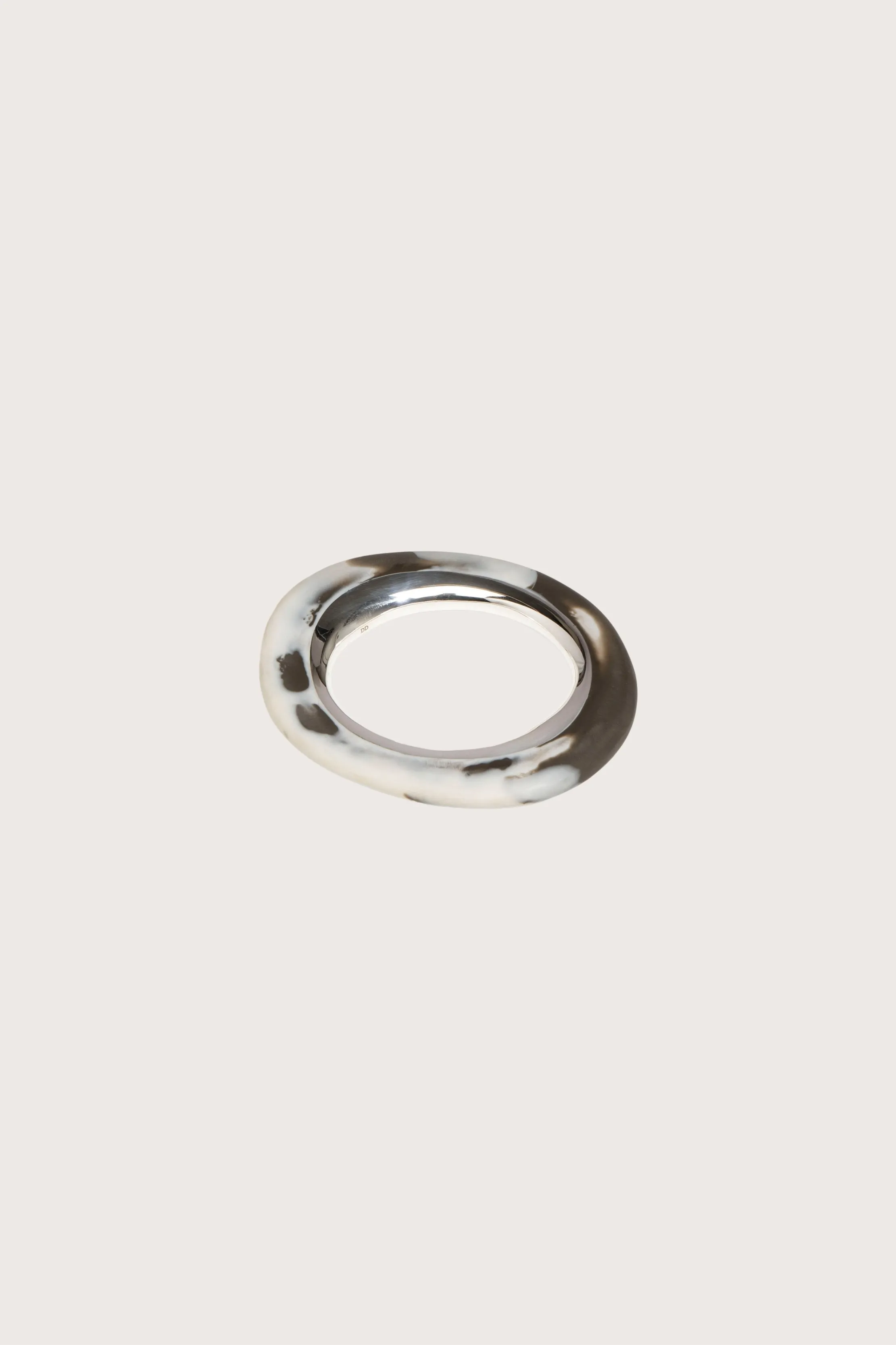 Dinosaur Designs Small Drift Duo Bangle in Granite / Silver sold by Merlette NYC