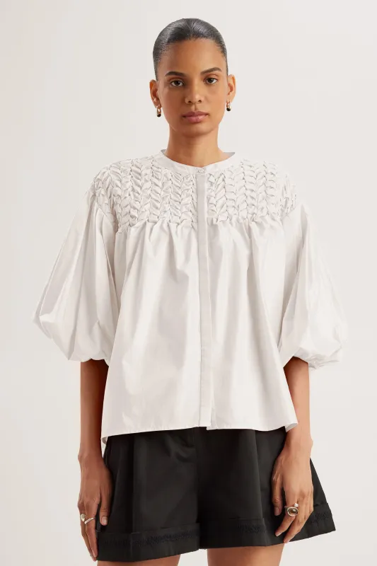 Meadow Top in White made by Merlette NYC