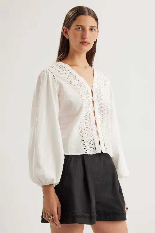 Eva Top in White made by Merlette NYC