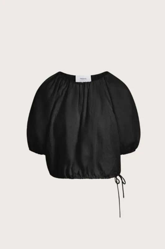 Lotus Top in Black Jacquard made by Merlette NYC