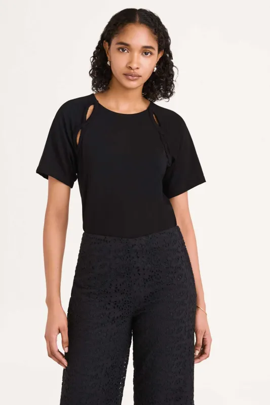 Solace Top in Black made by Merlette NYC