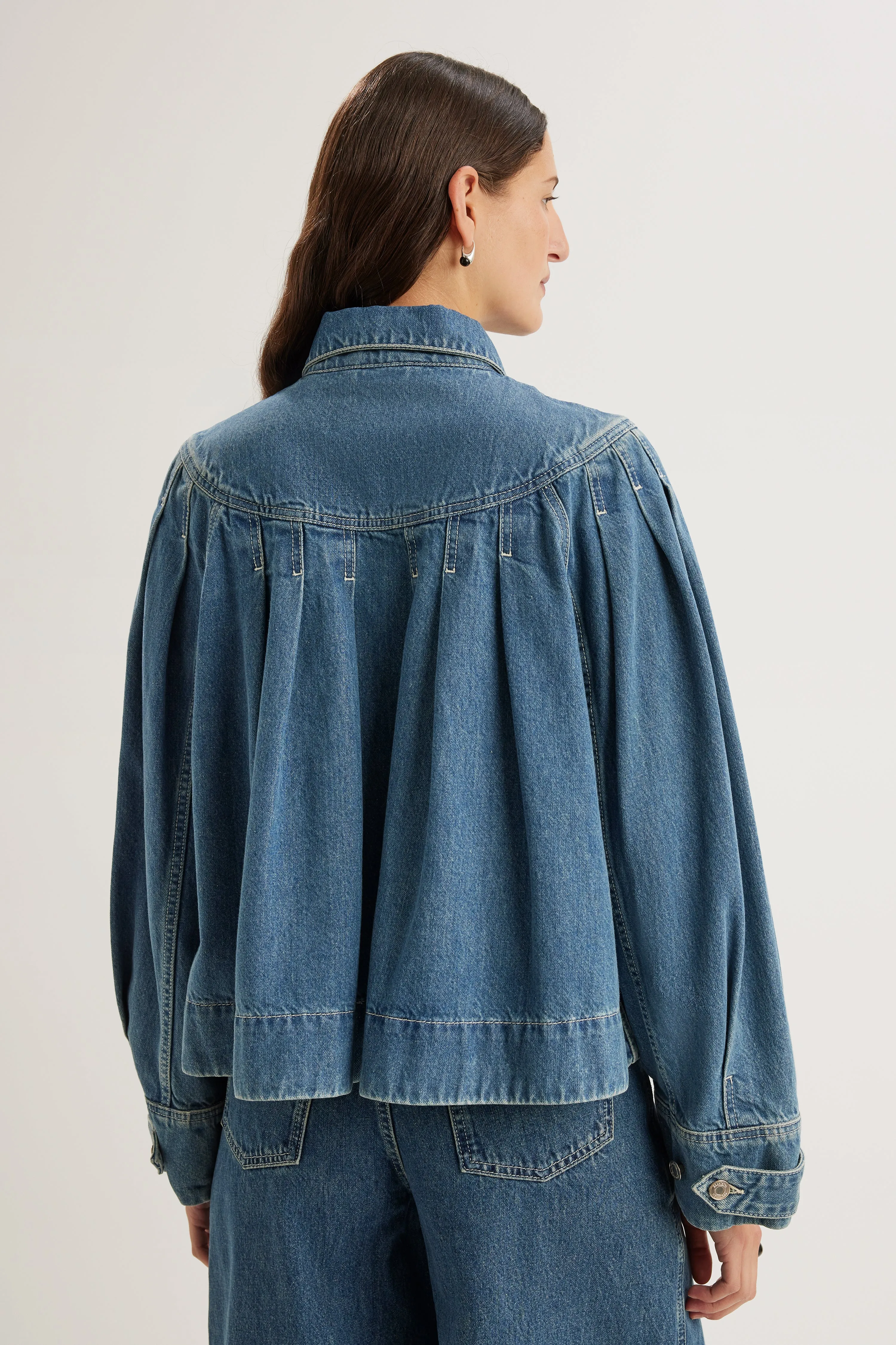 Easton Denim Jacket in Mid-Blue Wash sold by Merlette NYC product image thumbnail 5