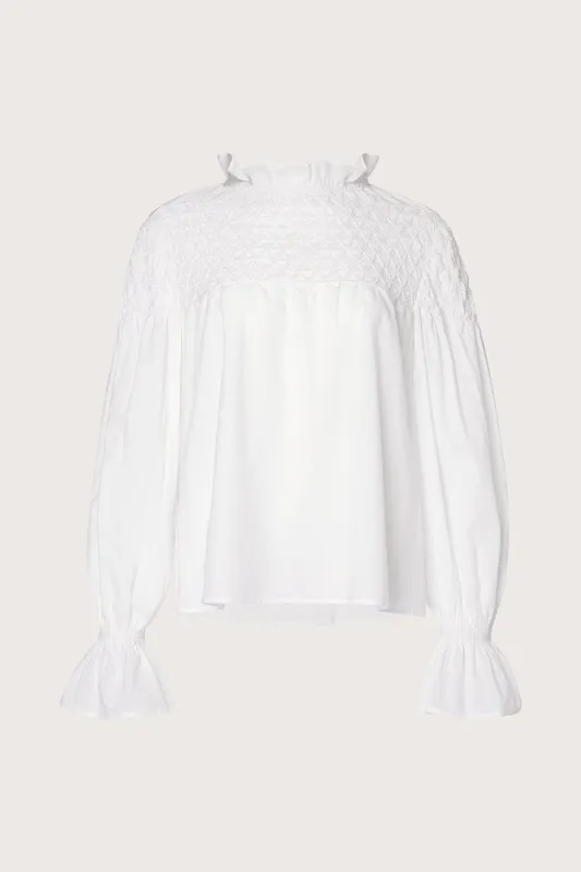 Majorelle Top in White made by Merlette NYC