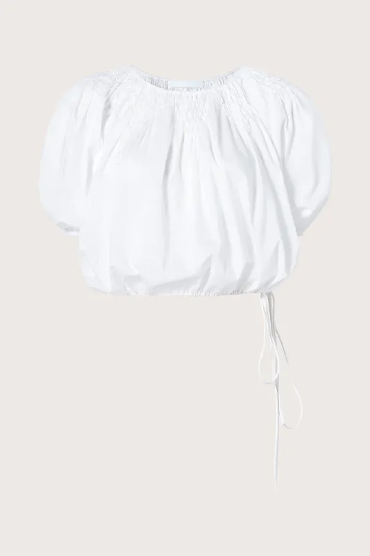 Lotus Top in White made by Merlette NYC