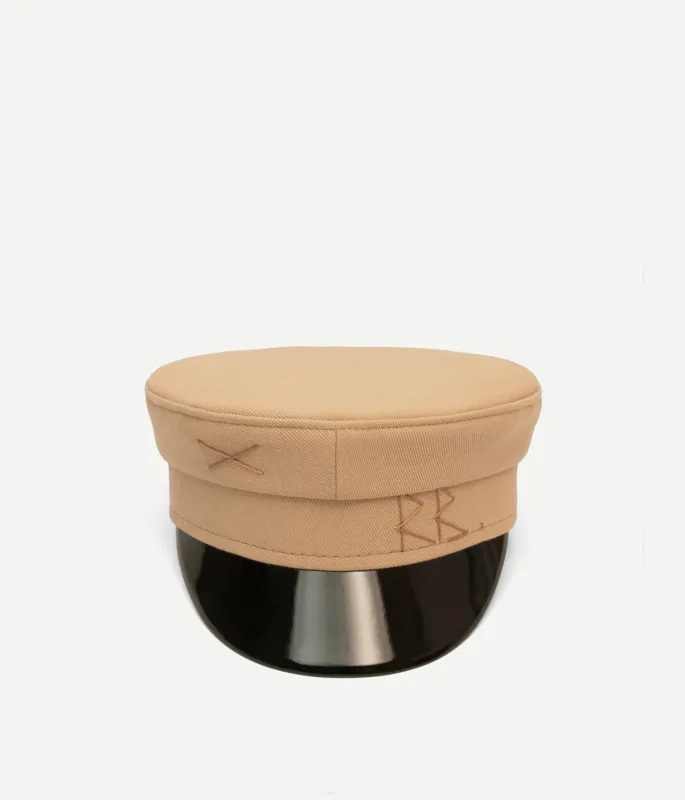 Beige Cotton Baker Boy Cap made by Ruslan Baginskiy