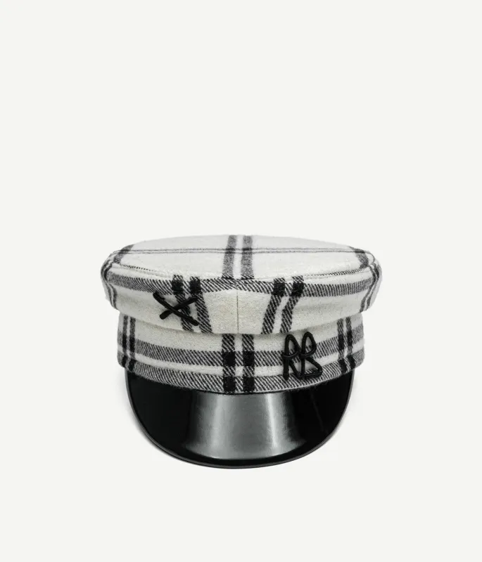 Logo-embellished Checked Baker Boy Cap made by Ruslan Baginskiy
