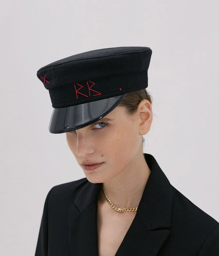 Black Wool Baker Boy Cap sold by Ruslan Baginskiy product image thumbnail 3