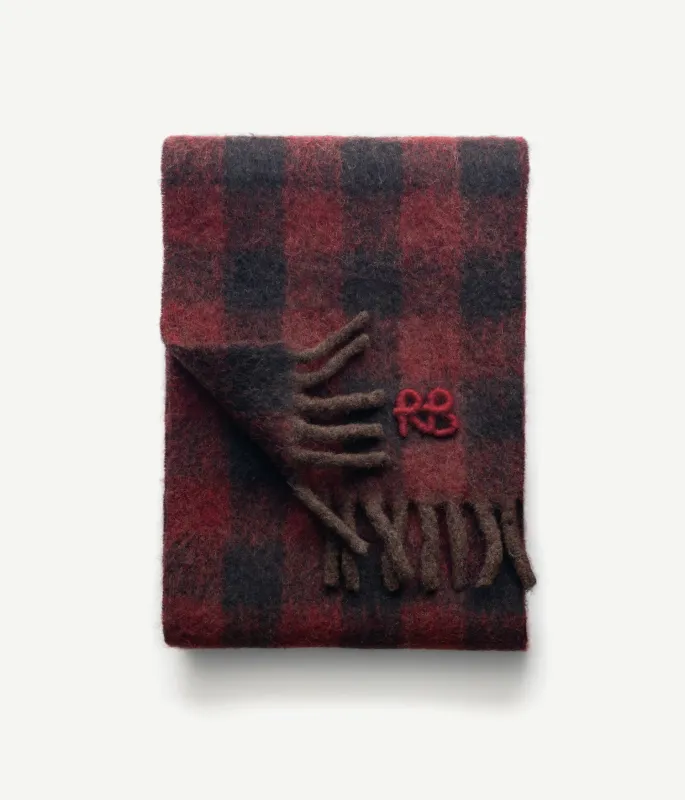 RB-Logo fringed alpaca-blend scarf Mid made by Ruslan Baginskiy