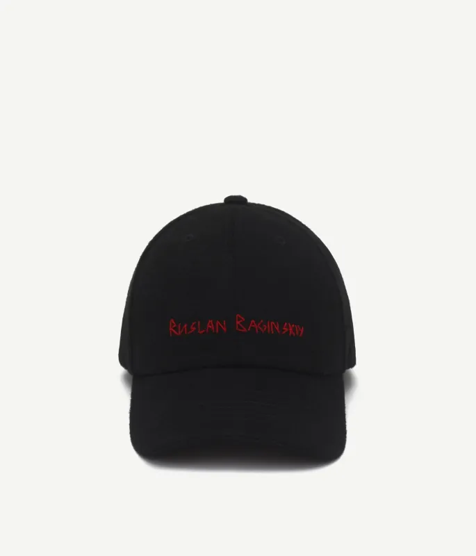 Hand-embroidered Wool Baseball Cap made by Ruslan Baginskiy