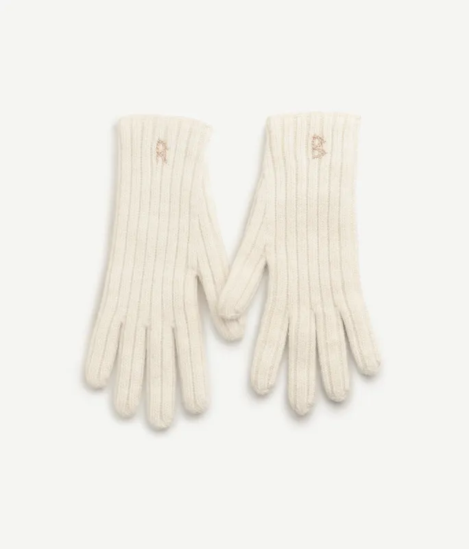 Monogram-embroidered Wool Gloves made by Ruslan Baginskiy
