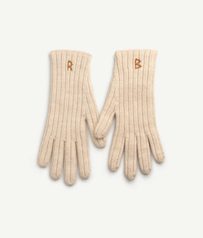 Monogram-embroidered Wool Gloves made by Ruslan Baginskiy
