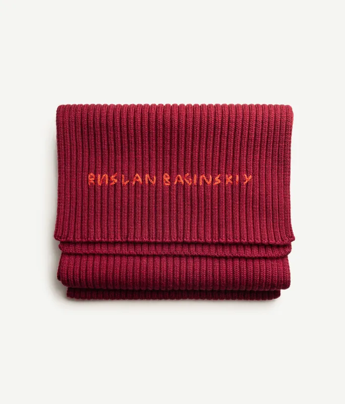 Monogram-embroidered Wool Scarf made by Ruslan Baginskiy