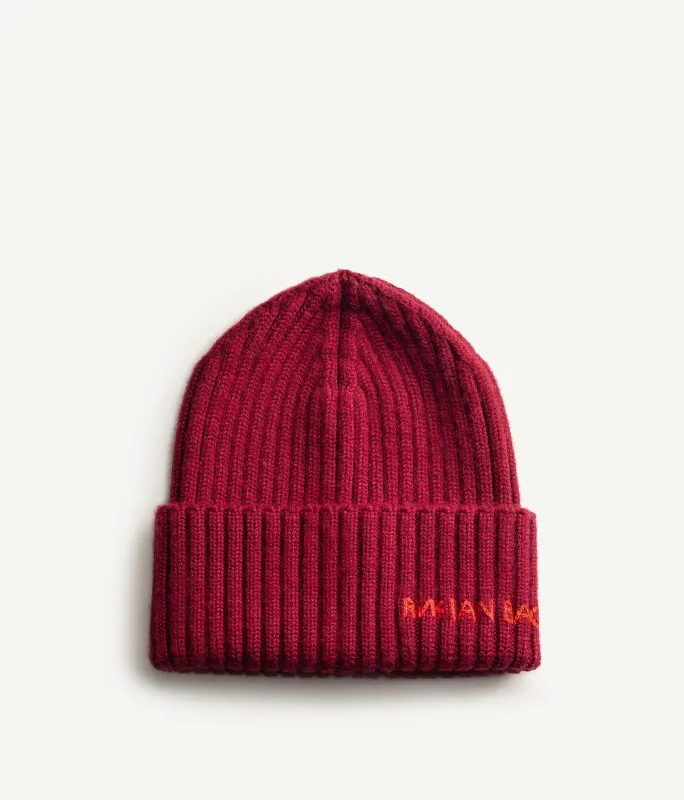 Monogram-embroidered Wool Beanie made by Ruslan Baginskiy