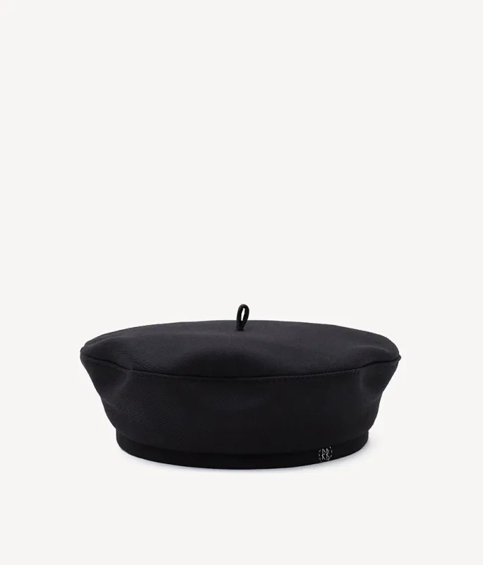 Monogram-embroidered Wool-blend Beret made by Ruslan Baginskiy