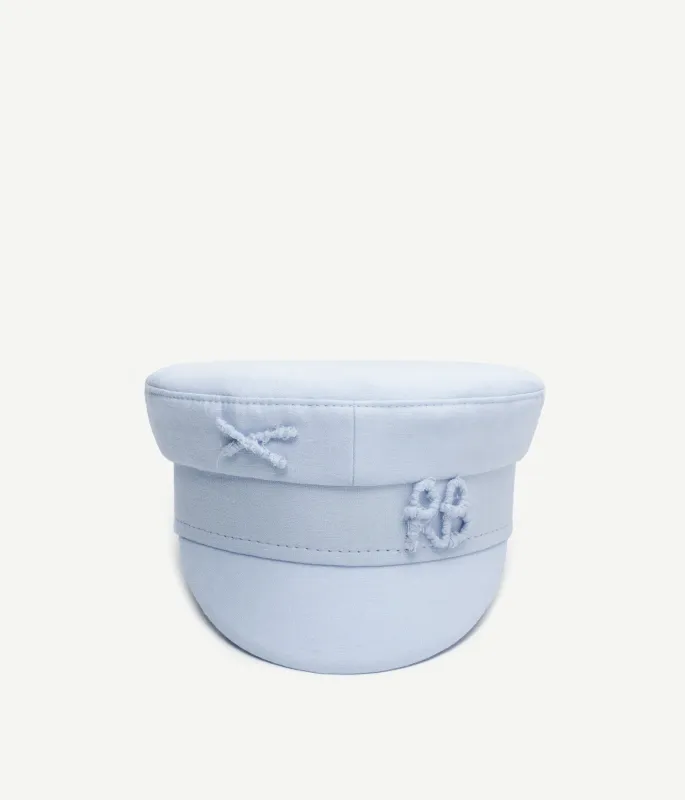 Monogram-embellished Linen Baker Boy Cap made by Ruslan Baginskiy