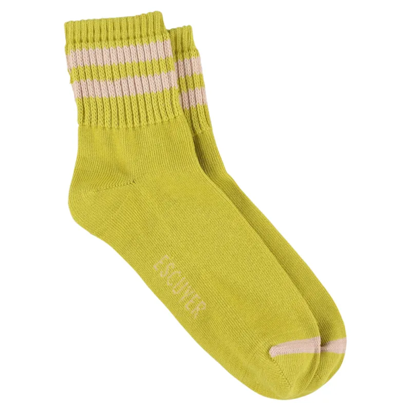 Women Striped Ankle Socks - Yellow / Pink made by Escuyer