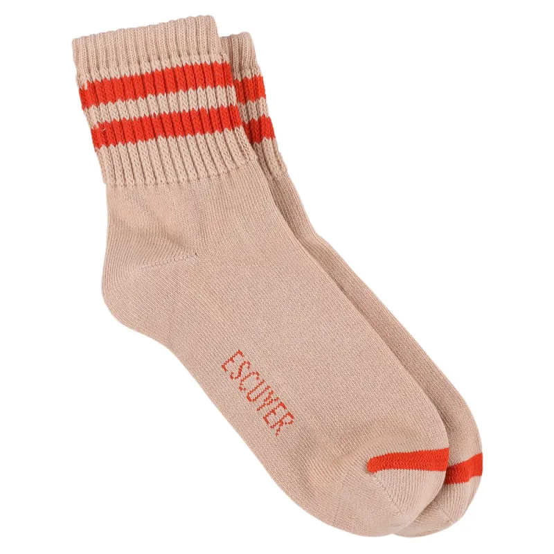 Women Striped Ankle Socks - Pink / Orange made by Escuyer