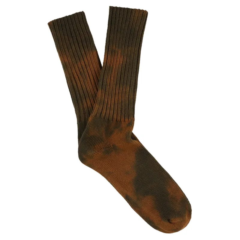 Men Tie Dye Socks - Brown / Blue made by Escuyer