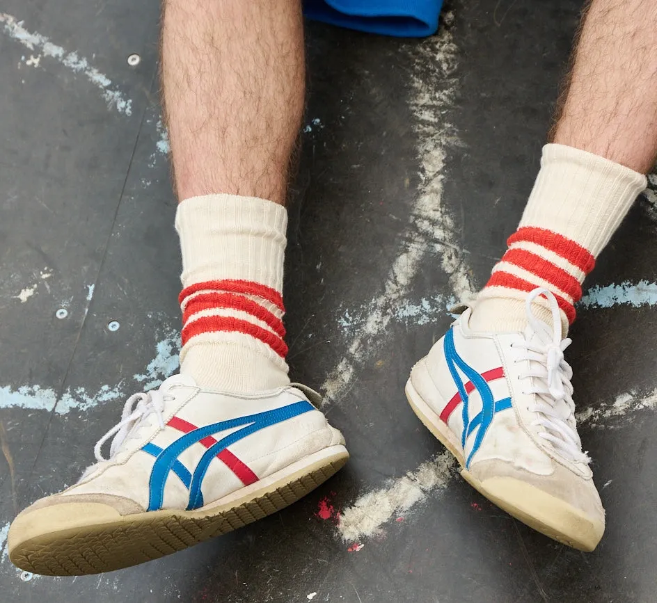 Men Striped Crew Socks - Ecru / Orange sold by Escuyer product image thumbnail 3