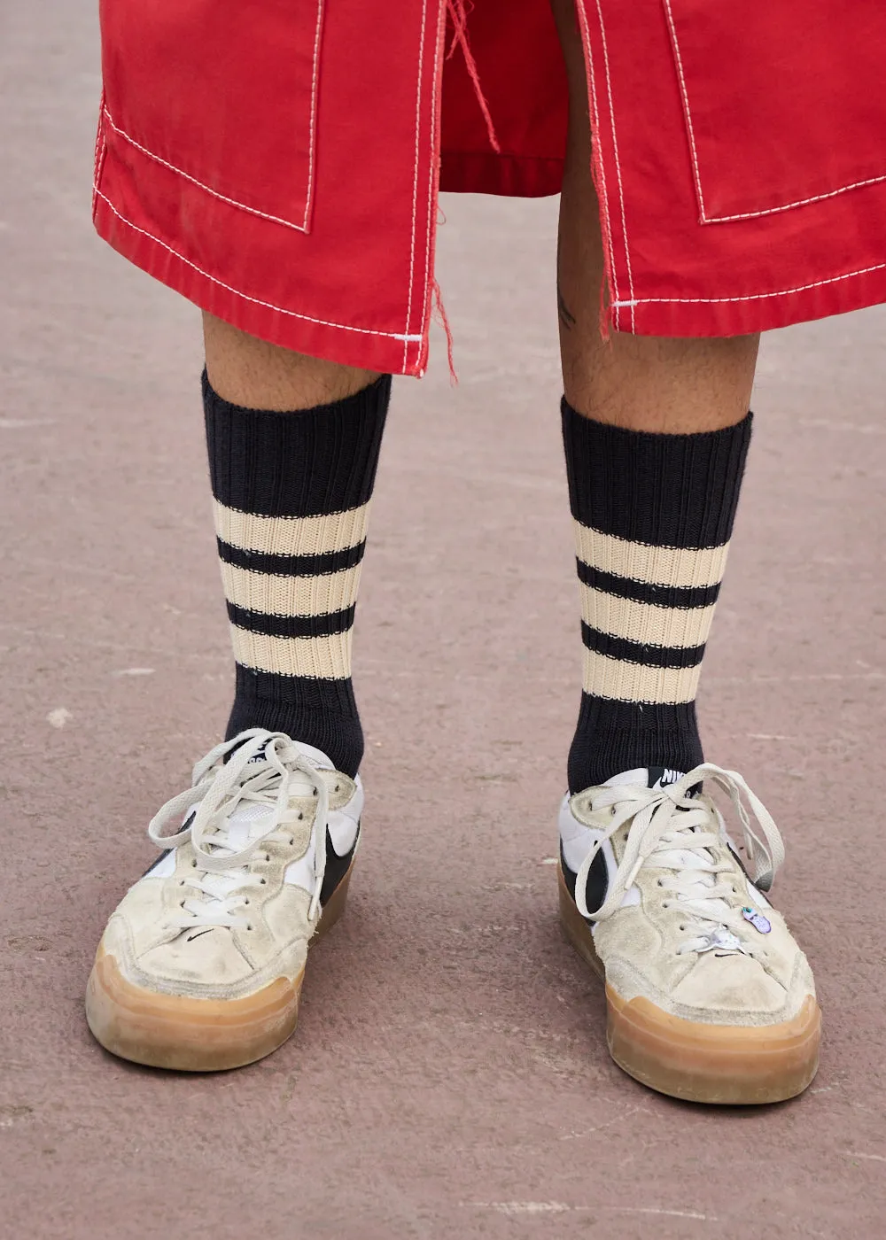 Men Stripes Crew Socks - Khaki / Blue sold by Escuyer product image thumbnail 3