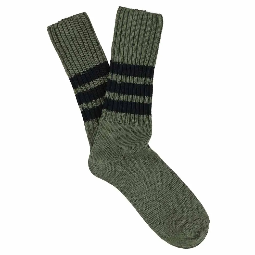 Men Stripes Crew Socks - Khaki / Blue sold by Escuyer