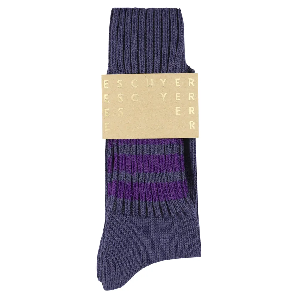 Men Stripes Crew Socks - Blue / Purple sold by Escuyer product image thumbnail 2