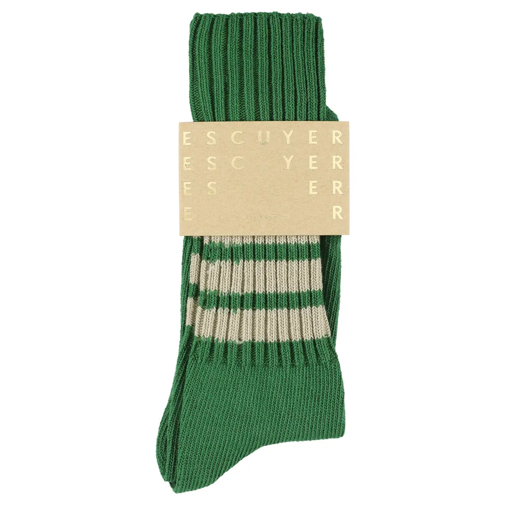 Men Stripes Crew Socks - Green / Khaki sold by Escuyer product image thumbnail 2