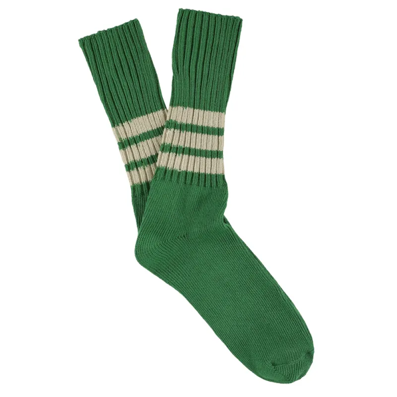 Men Stripes Crew Socks - Green / Khaki made by Escuyer