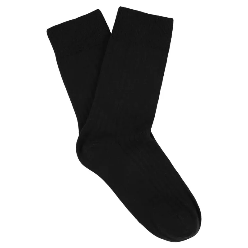 Women Classic Ribbed Socks - Black made by Escuyer