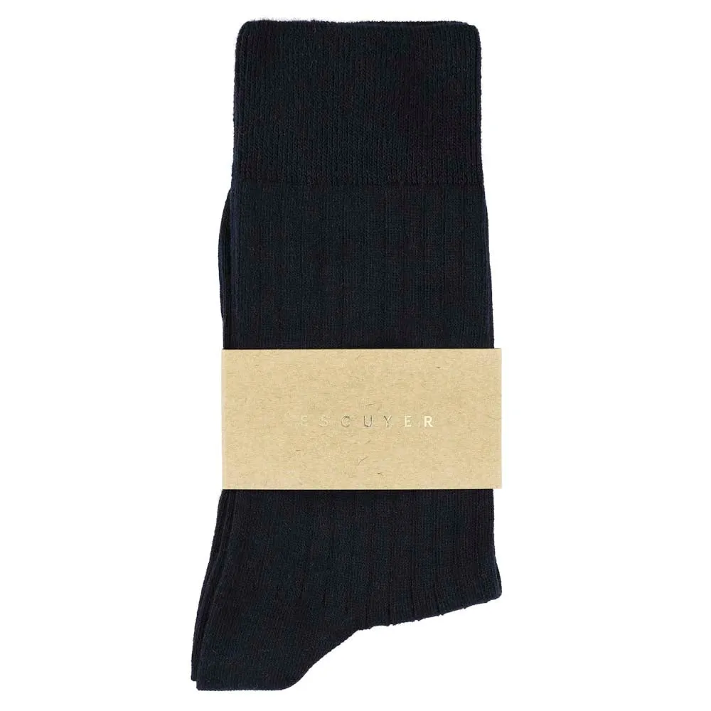 Women Classic Ribbed Socks - Navy sold by Escuyer product image thumbnail 2