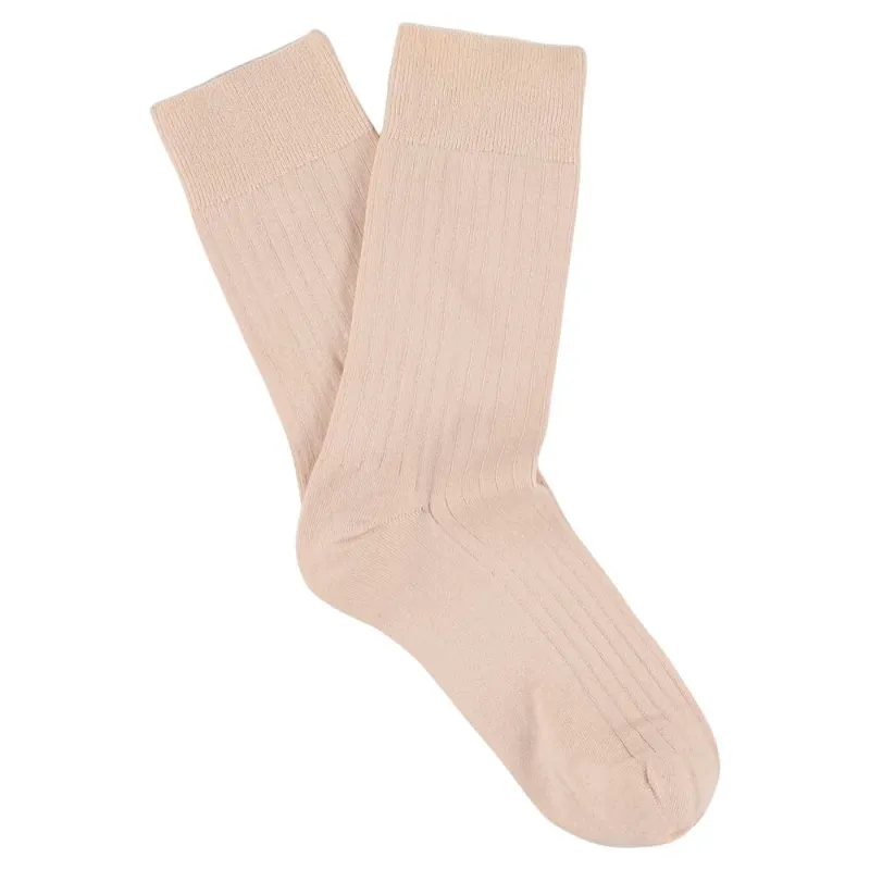 Women Classic Ribbed Socks - Pink made by Escuyer
