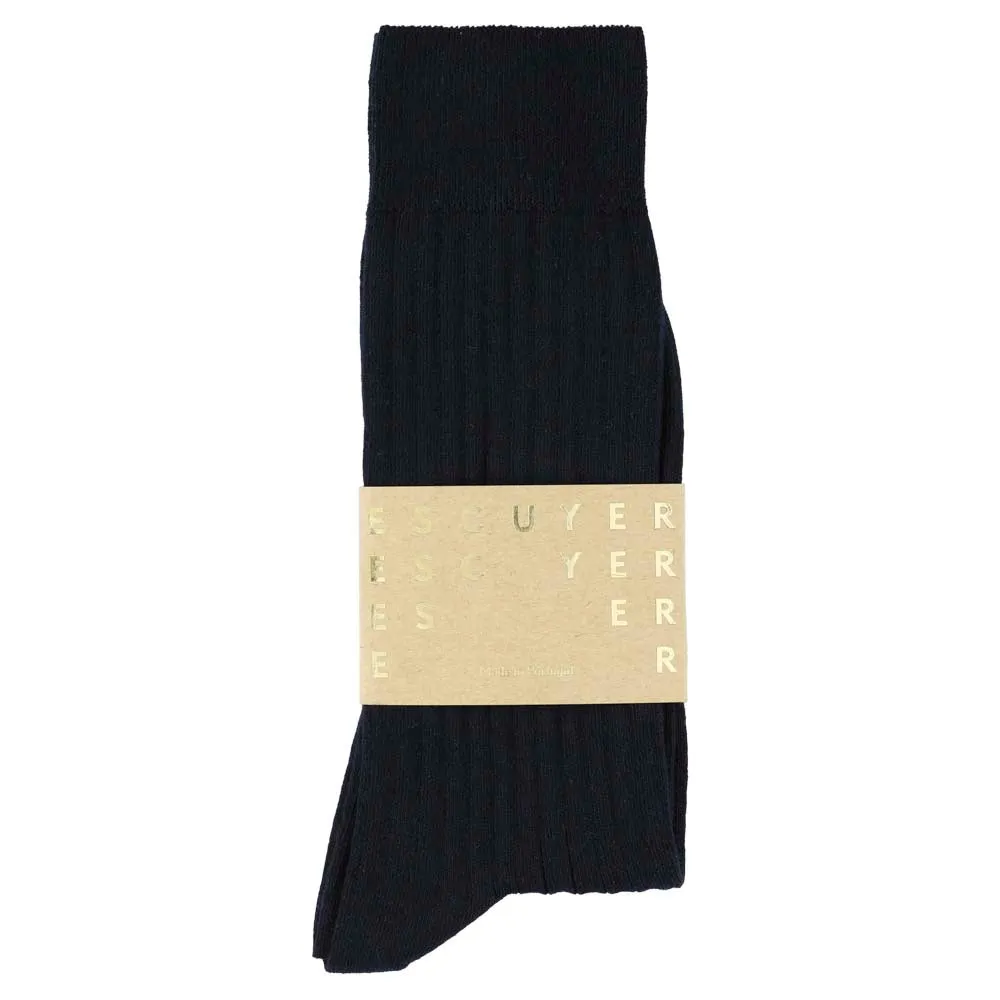 Men Classic Ribbed Socks - Navy sold by Escuyer product image thumbnail 2