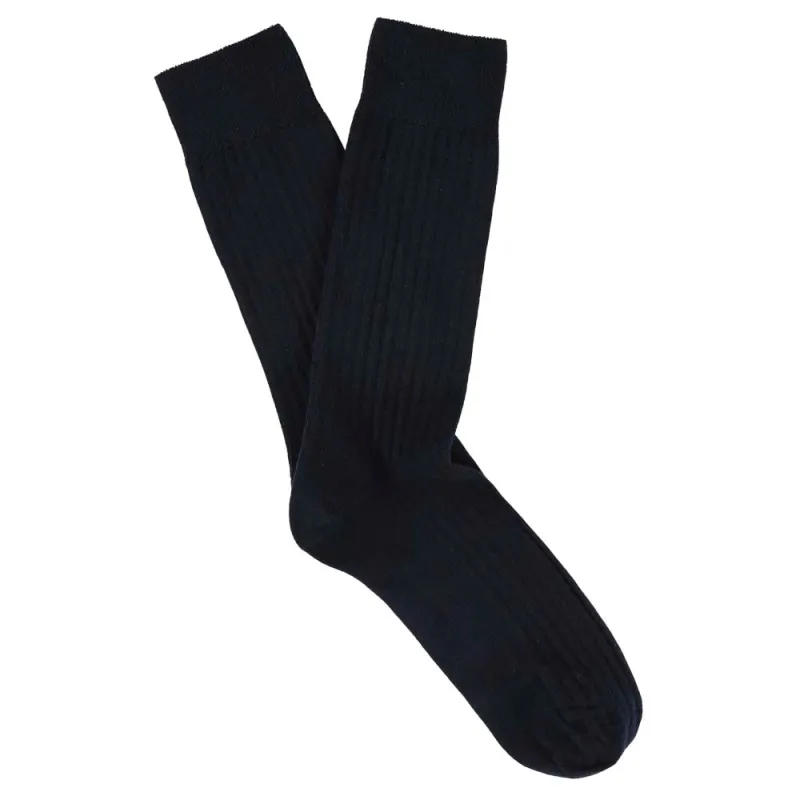 Men Classic Ribbed Socks - Navy made by Escuyer