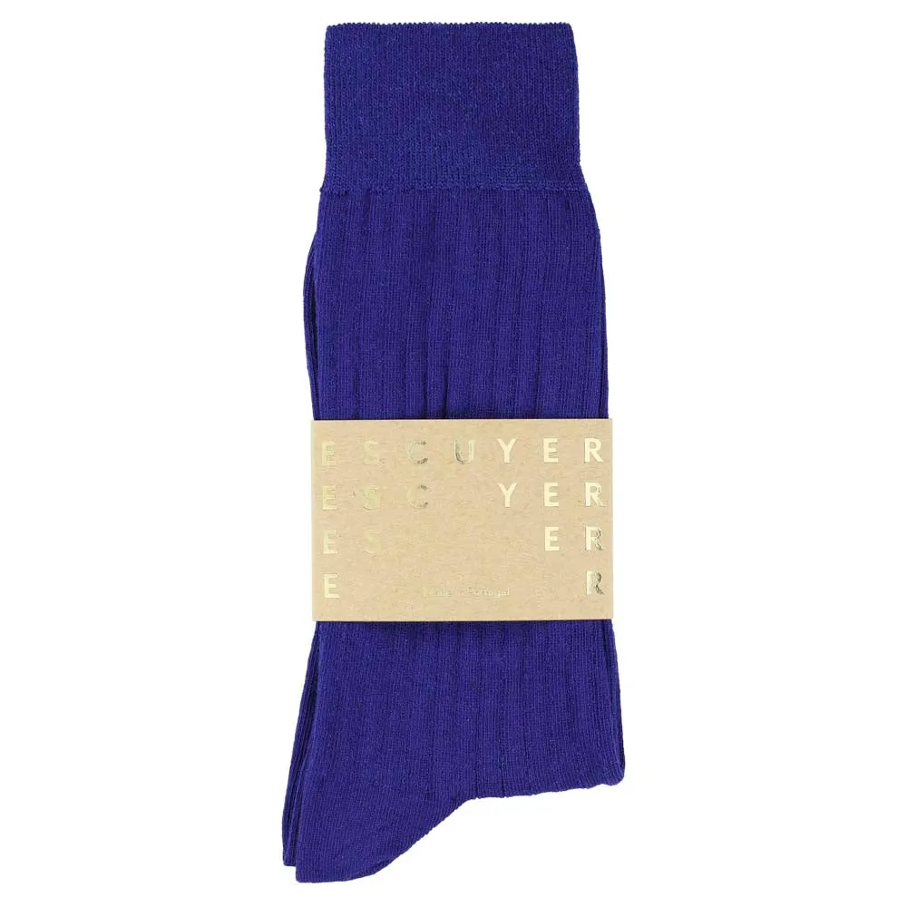 Men Classic Ribbed Socks - Bright Blue sold by Escuyer product image thumbnail 2