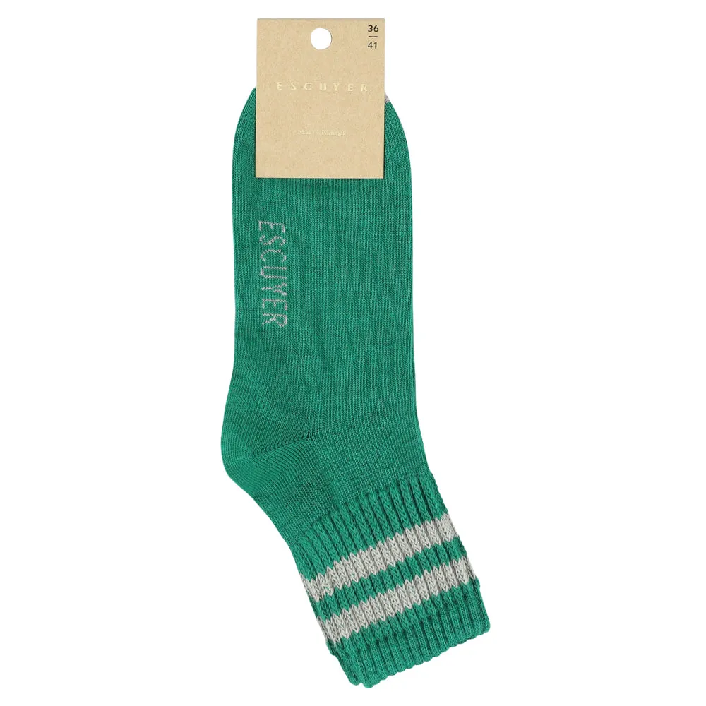 Women Striped Ankle Socks - Green / Grey sold by Escuyer product image thumbnail 2