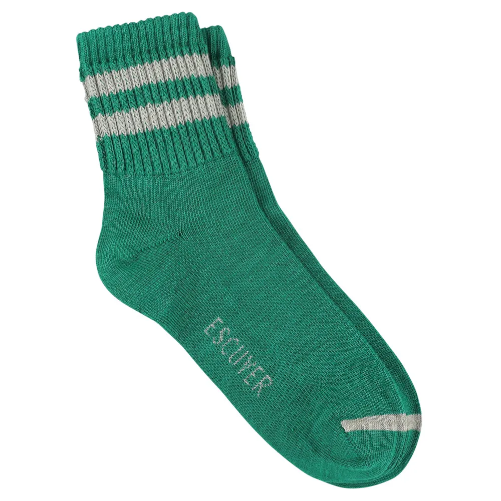 Women Striped Ankle Socks - Green / Grey sold by Escuyer