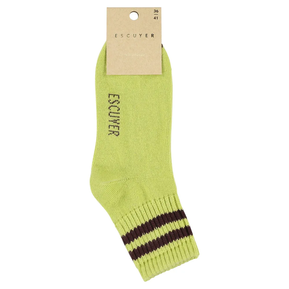 Women Striped Ankle Socks - Green / Bordeaux sold by Escuyer product image thumbnail 2