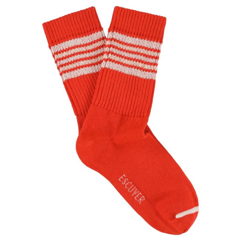 Women 5 Stripes Socks - Orange / Hazelnut / Sand made by Escuyer