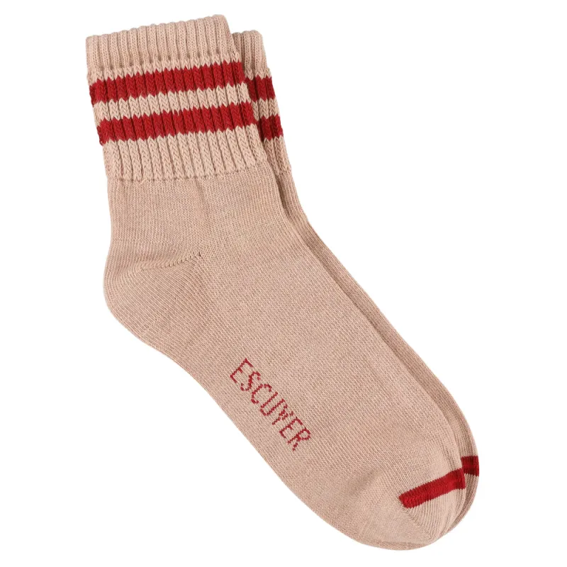 Women Striped Ankle Socks - Pink / Red made by Escuyer