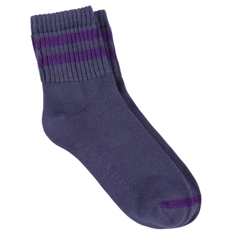 Women Striped Ankle Socks - Blue / Purple made by Escuyer