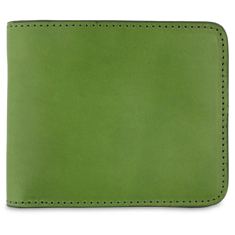 Leather Billfold Wallet - Jungle Green / Natural sold by Escuyer