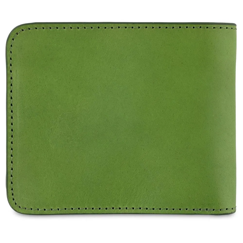Leather Billfold Wallet - Jungle Green / Natural sold by Escuyer product image thumbnail 2