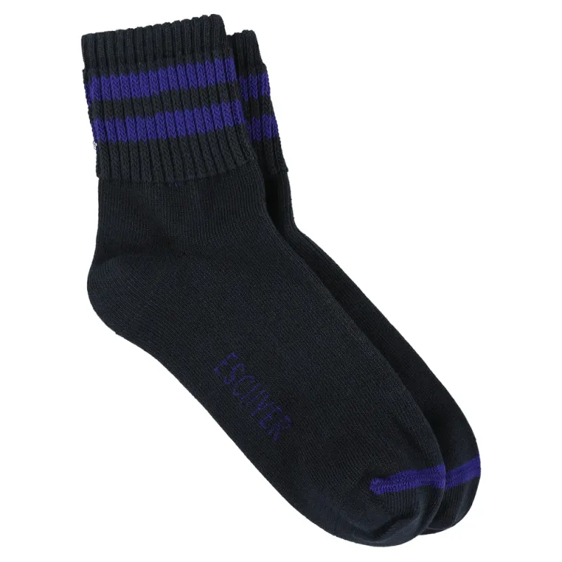 Women Stripes Ankle Socks - Blue / Strong Blue made by Escuyer