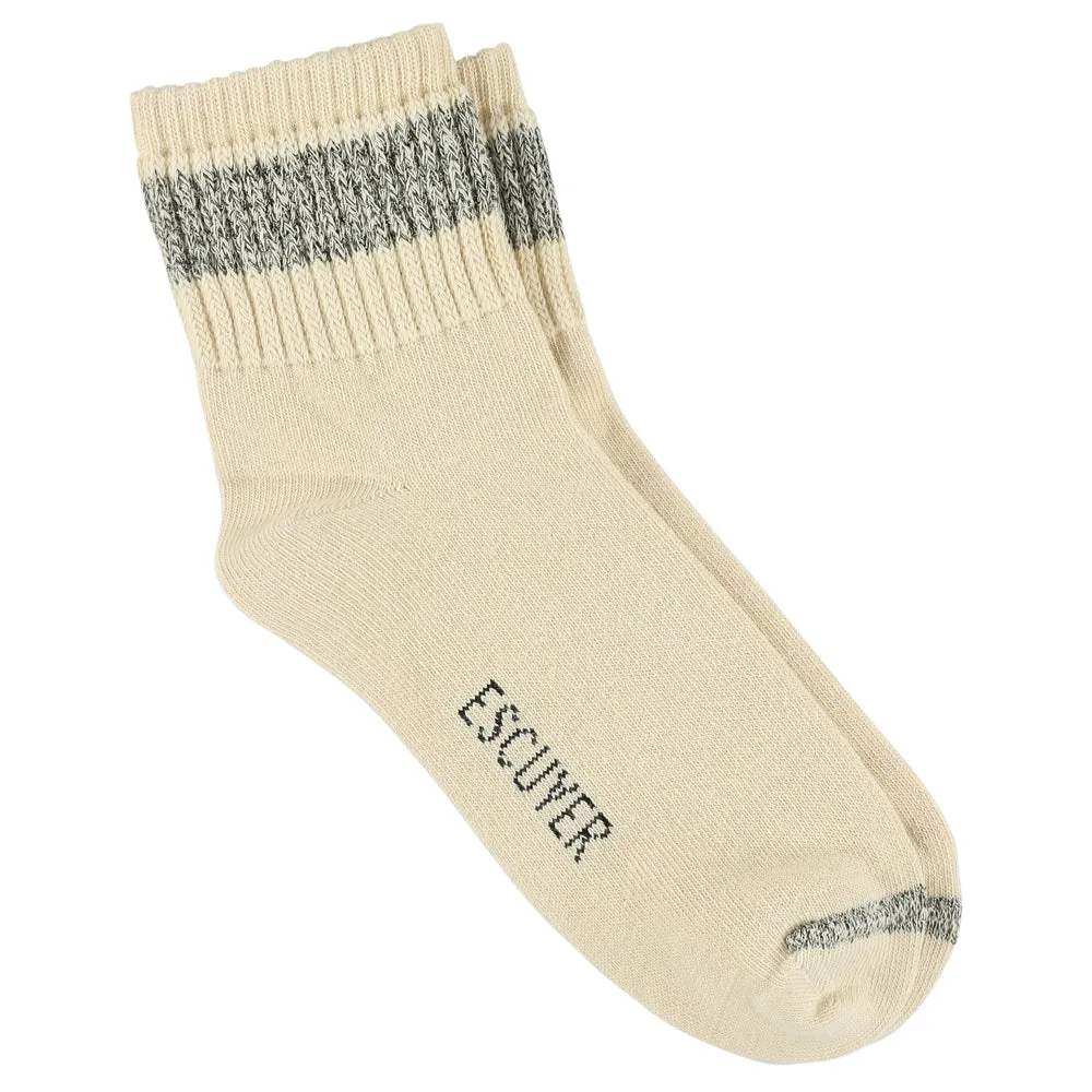 Women Lurex Ankle Socks - Ecru / Black sold by Escuyer
