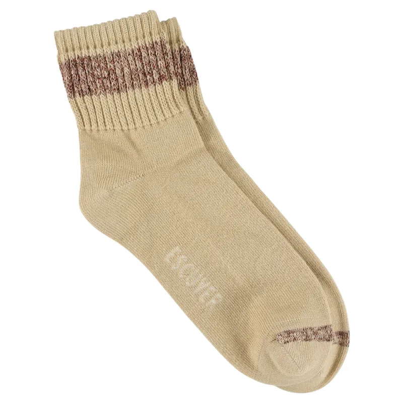 Women Lurex Ankle Socks - Pink / Bronze made by Escuyer