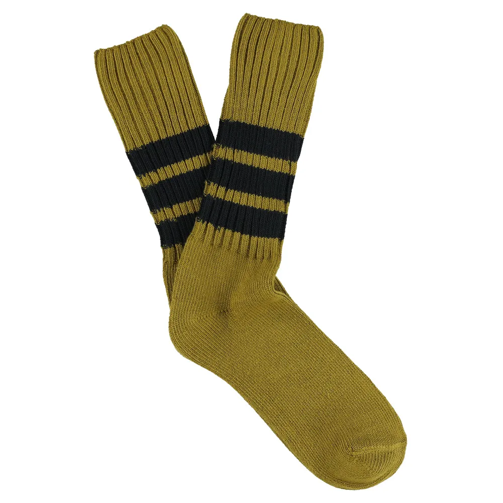 Men Striped Crew Socks - Cumin / Blue sold by Escuyer