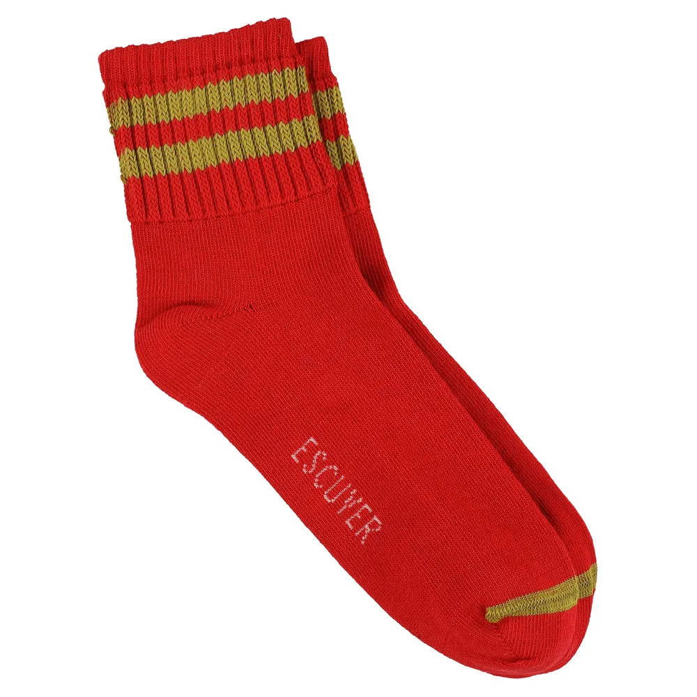 Women Striped Ankle Socks - Red / Gold sold by Escuyer