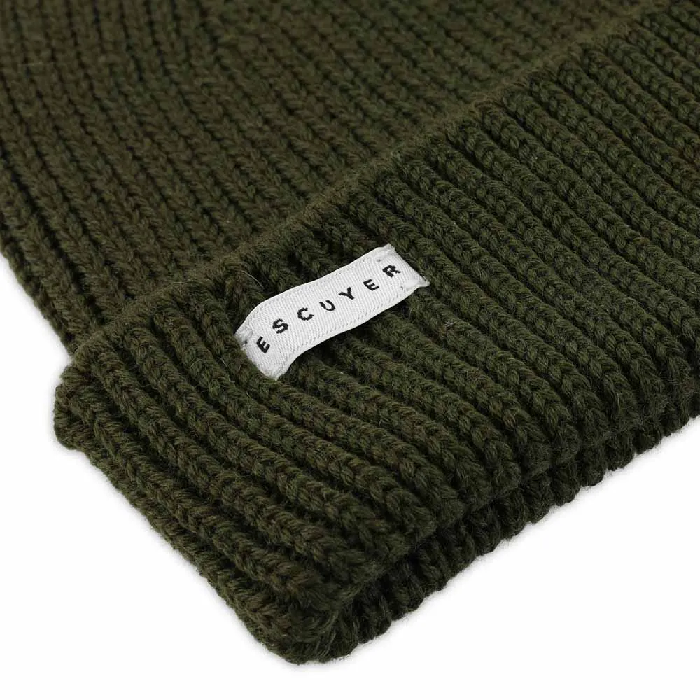 Ribbed Merino Beanie / Khaki sold by Escuyer product image thumbnail 2